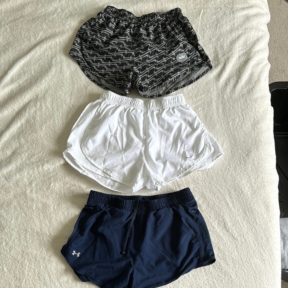 Pack of three: Under Armour and Nike Athletic Shorts